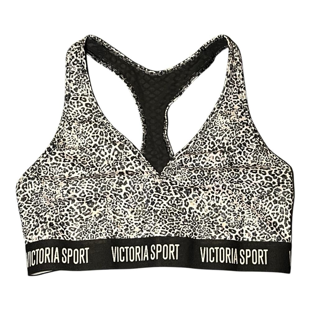 Victoria's Secret Sport Lightweight Max‎ Sports Bra Animal Print Mesh Sz Medium
